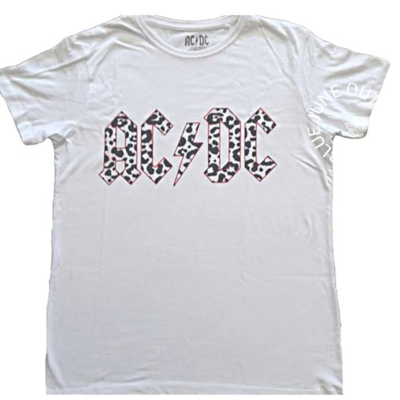 LADIES AC/DC MONOCHROME LEOPARD TEE | OFFICIALLY LICENSED - Picture 3 of 4